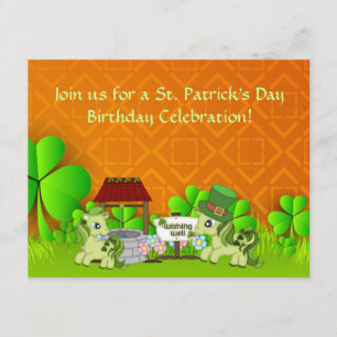 Niedliches St. Patrick's Day Horse Einladung zum G