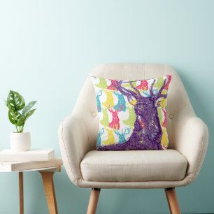 Niedliches Stag Deer Bright Colors NeonPattern Pil Kissen