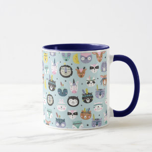 Niedliches Stammes- Gesichts-Muster Tasse