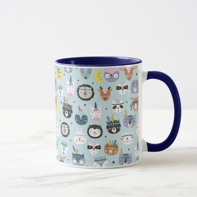 Niedliches Stammes- Gesichts-Muster Tasse (Rechts)
