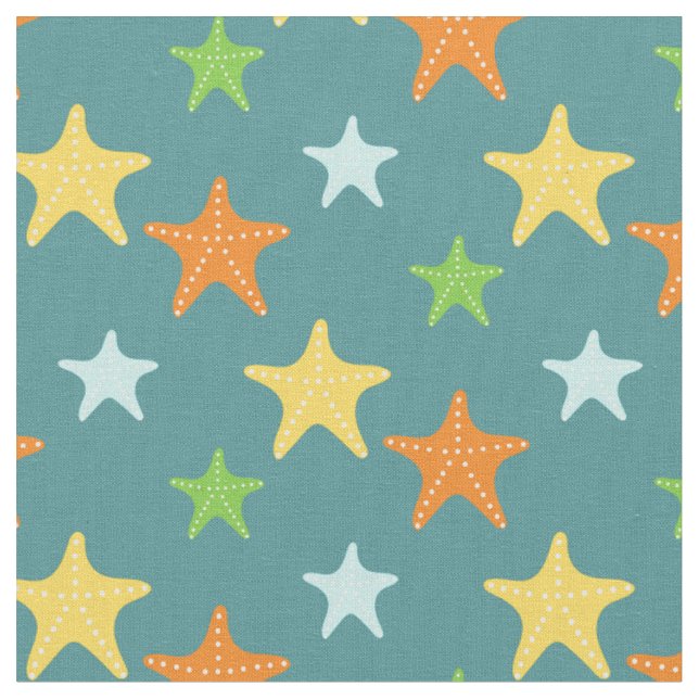Niedliches Starfish-Muster Stoff (Nahaufnahme)