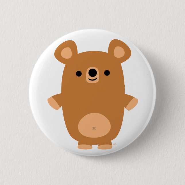 Niedliches starkes Cartoon-Bärnknopf-Abzeichen Button (Vorderseite)