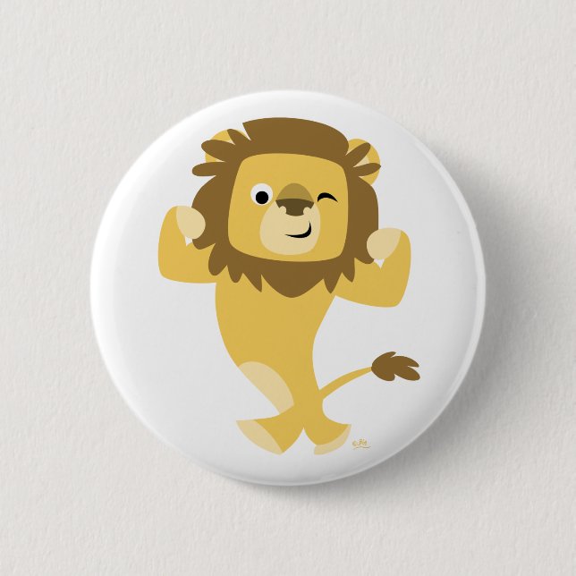 Niedliches starkes Cartoon-Löwe-Knopf-Abzeichen Button (Vorderseite)