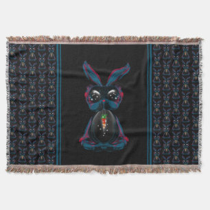 Niedliches Starlight Eyes Kaninchen in Yoga Pose M Decke