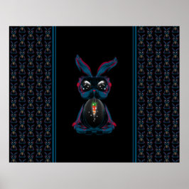 Niedliches Starlight Eyes Kaninchen in Yoga Pose M Poster