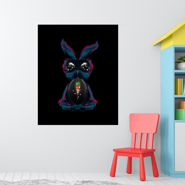 Niedliches Starlight Eyes Kaninchen in Yoga Pose M Poster (Kinderzimmer 1)