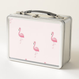 Niedliches stehend rosa Flamingo Metall Brotdose