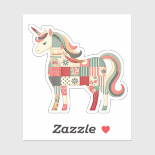 Niedliches Steppmuster Einicorn Vinyl Stickers Aufkleber