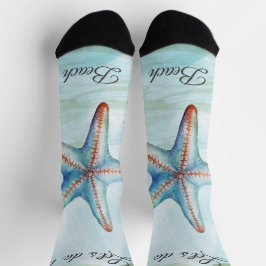 Niedliches Sternenzeichen Watercolor-Himmelsskript Socken