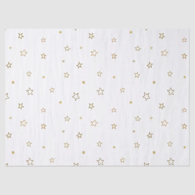 Niedliches Sternmuster auf Weiß Seidenpapier (Vorderseite)