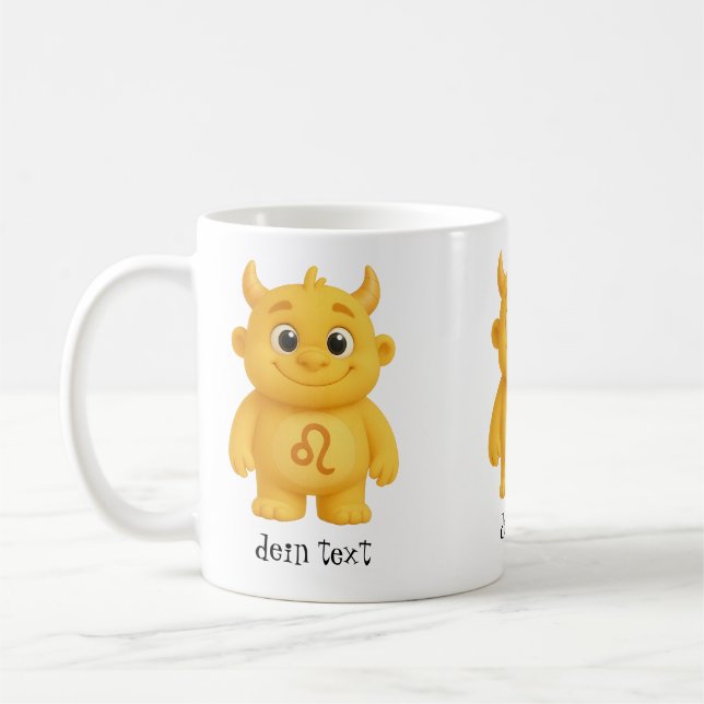 niedliches Sternzeichen Monster Löwe Kaffeetasse (Links)