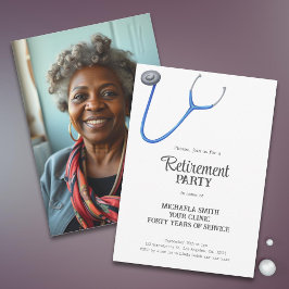 Niedliches Stethoscope Doctor Nurse Retirement Fot Einladung