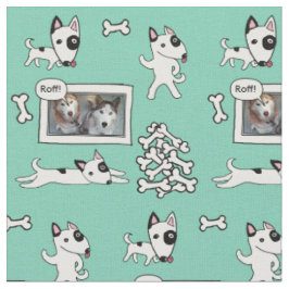 Niedliches Stier-Terrier-Cartoon Personalizealbe Stoff