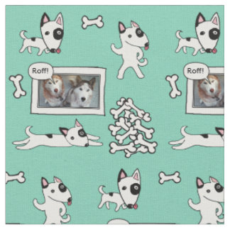 Niedliches Stier-Terrier-Cartoon Personalizealbe Stoff