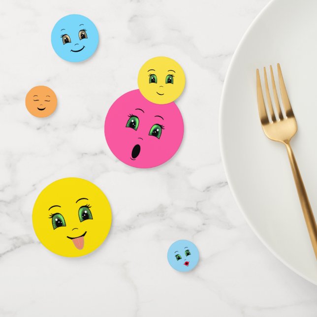 Niedliches stilvolles Emoji Happy Faces Party Konfetti (Gruppe)