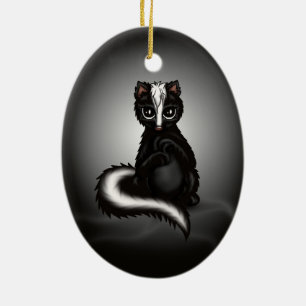 niedliches Stinktier Keramik Ornament