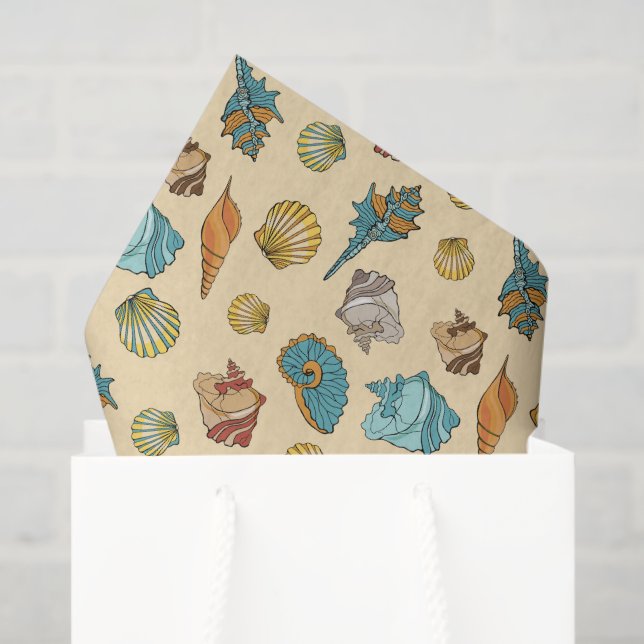 niedliches Strandseashell Seidenpapier (Geschenktüte)