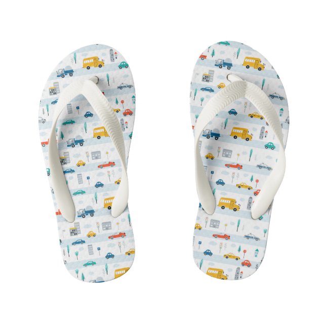 Niedliches Straßenmuster Kinderbadesandalen (Fußbett)