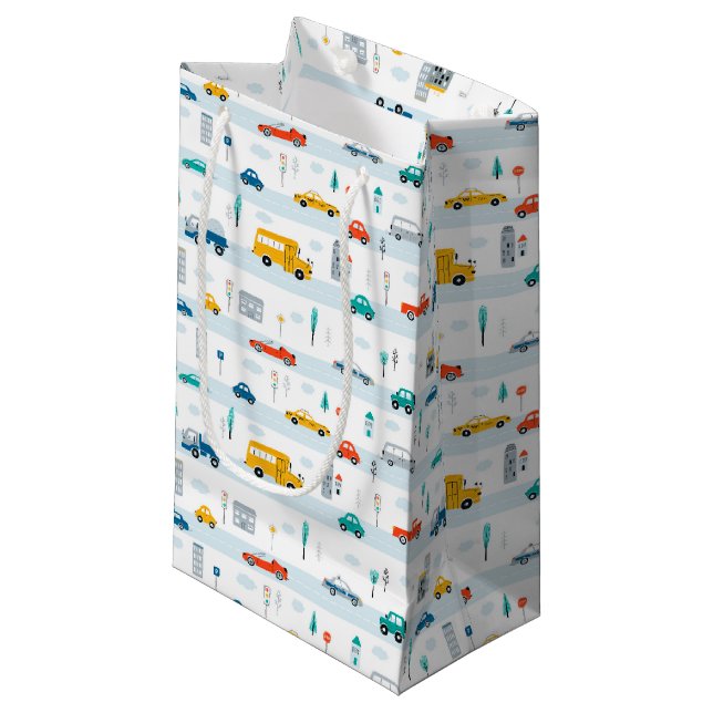 Niedliches Straßenmuster Kleine Geschenktüte (Vorderseite Schrägansicht)