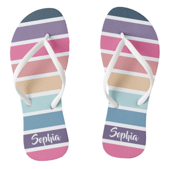 Niedliches Streifenmuster Flip Flops (Fußbett)