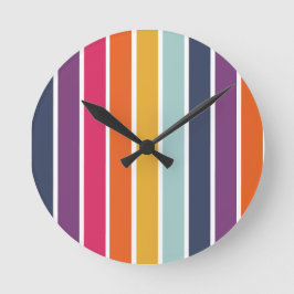 Niedliches Streifenmuster Runde Wanduhr
