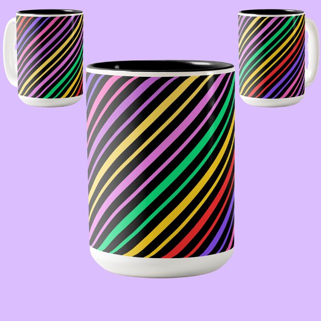Niedliches Streifenmuster, Weihnachtsgeschenk Zweifarbige Tasse (Von Creator hochgeladen)