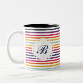 Niedliches Streifenmuster Zweifarbige Tasse