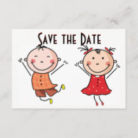 Niedliches Strichmännchen Save the Date