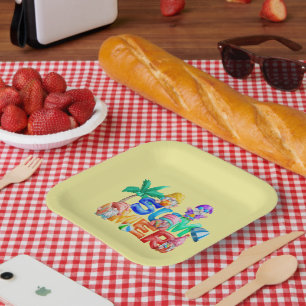 Niedliches Summer gnome Liebhaber des Party Pappteller