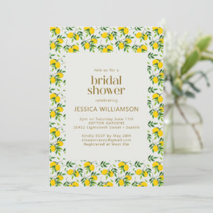 Niedliches Summer Lemon Fruchtmuster Brautparty Einladung