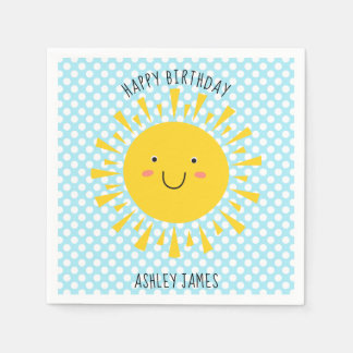 Niedliches Sunshine Happy Birthday Party Serviette