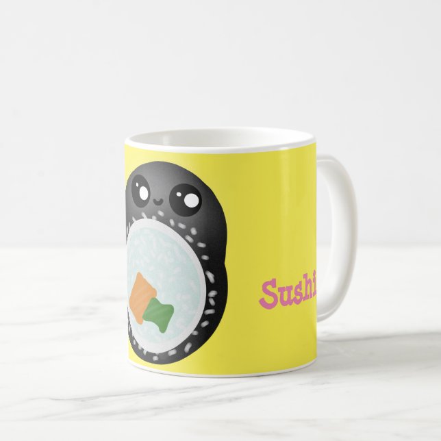 Niedliches Sushi-Cartoon-Design Kaffeetasse (VorderseiteRechts)