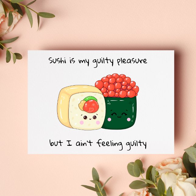 Niedliches Sushi im Kawaii-Stil Postkarte (Von Creator hochgeladen)