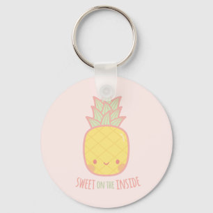 Niedliches Süße auf der Ananas-Innenseite Doodle Schlüsselanhänger