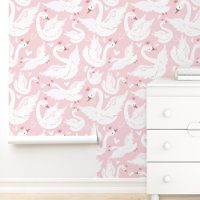 Niedliches Swan Modernes Elegantes Rosa Kinderzimm