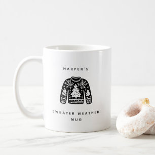 Niedliches Sweater Weather Weihnachtsbaum Schneefl Kaffeetasse