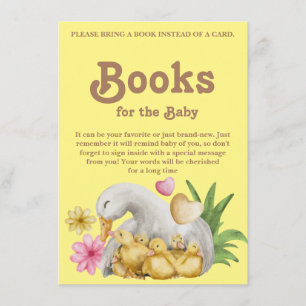 Niedliches Sweet Yellow Duck Book für Babydusche Begleitkarte