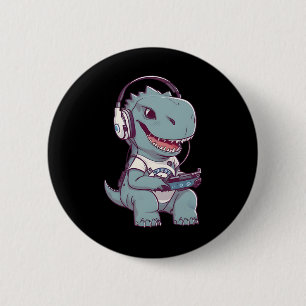 Niedliches T. Rex-Dinosaurier Videospiel Gaming Ga Button
