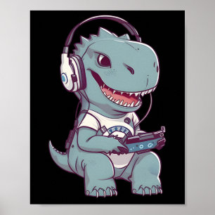Niedliches T. Rex-Dinosaurier Videospiel Gaming Ga Poster