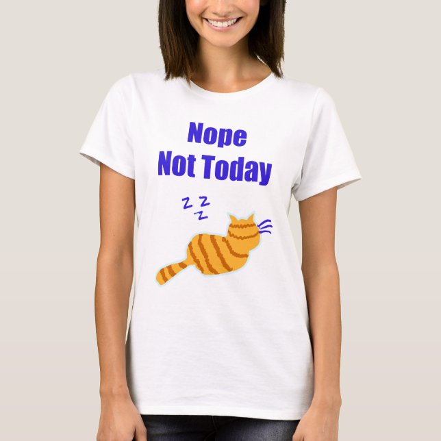 Niedliches T-Shirt, das eine Katze zeigt, die schl T-Shirt (Vorderseite)