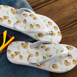 Niedliches Taco Margarita Muster mexikanisches Ess Flip Flops