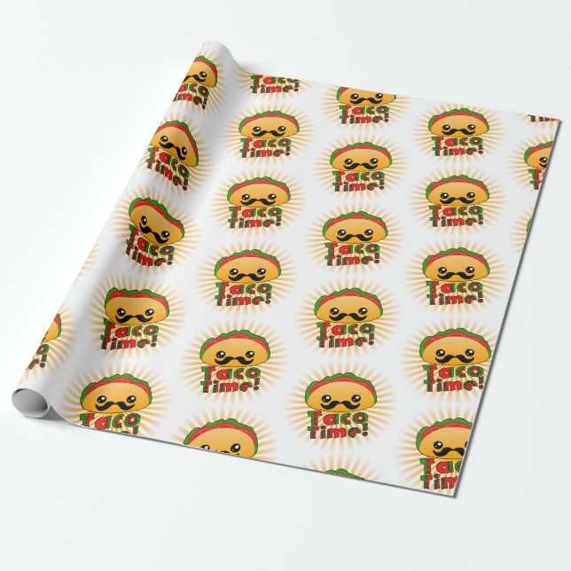 Niedliches Taco-Zeitmuster Geschenkpapier (Ungerollt)