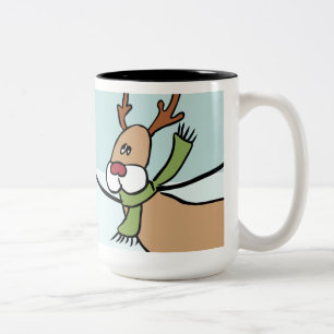Niedliches Tanzen-Ren - Weihnachten Zweifarbige Tasse