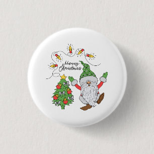 Niedliches Tanzen Weihnachtsbaumleuchten Button