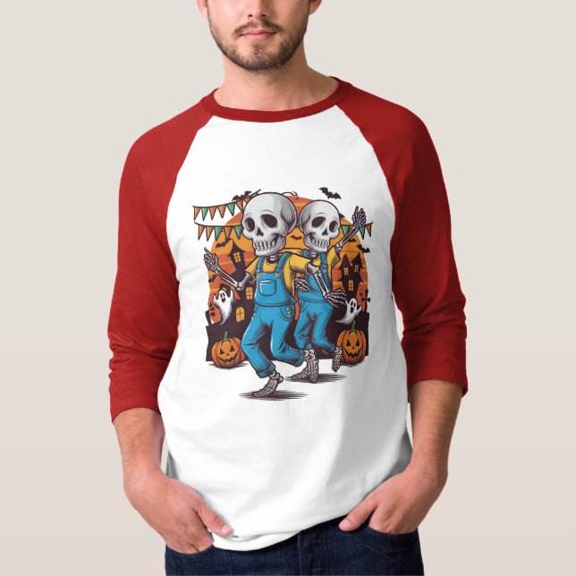 Niedliches Tanzskelett - 3/4 Sleeve Shirt. T-Shirt (Vorderseite)