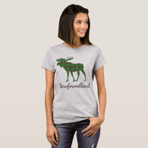 Niedliches Tartan-Elch Neufundland-Shirt T-Shirt
