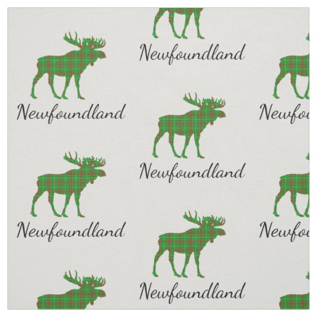 Niedliches Tartan-Elch Neufundland Stoff (Muster)