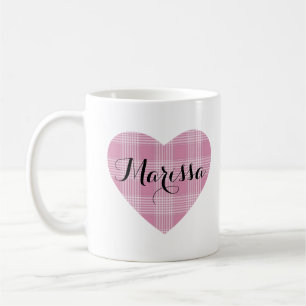 Niedliches Tartan-Herzmonogramm Kaffeetasse