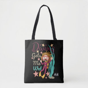 Niedliches Tauchen lässt mich nass Monogramm Tasche