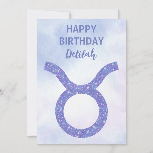 Niedliches Taurus Astrologie Signieren Personalisi Karte (Vorderseite)